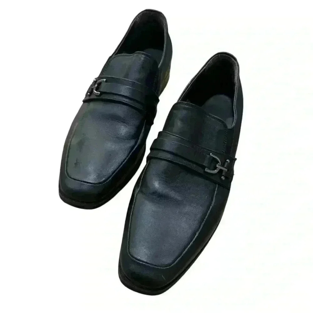 Bruno Magli Pitto Mens Black Leather Loafers & Slip Ons Casual Shoes 9.5 EUC - Picture 7 of 14